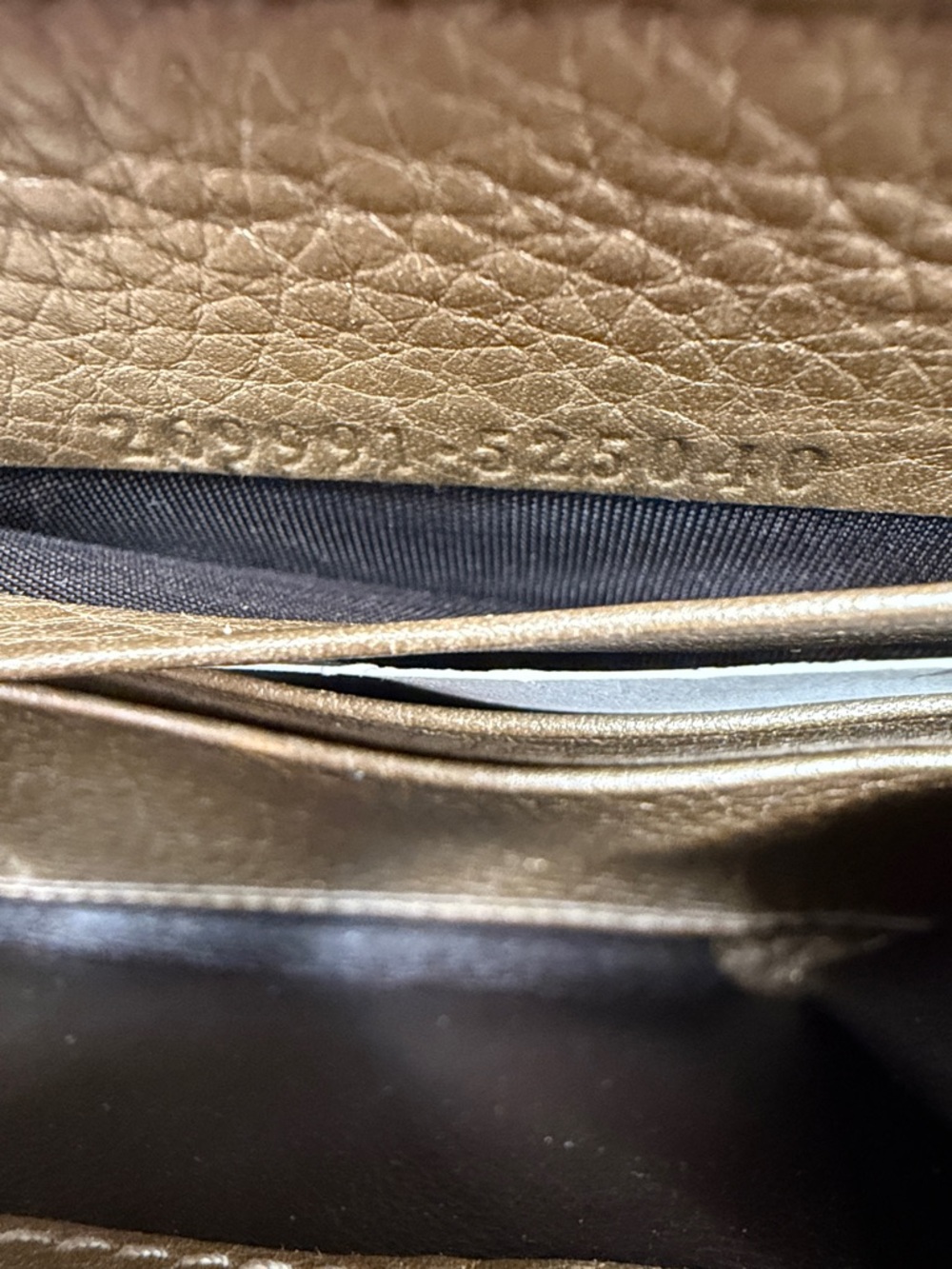 GUCCI Gold Bamboo Leather Continental Wallet Converted with Gold Chain - Picture 12 of 13